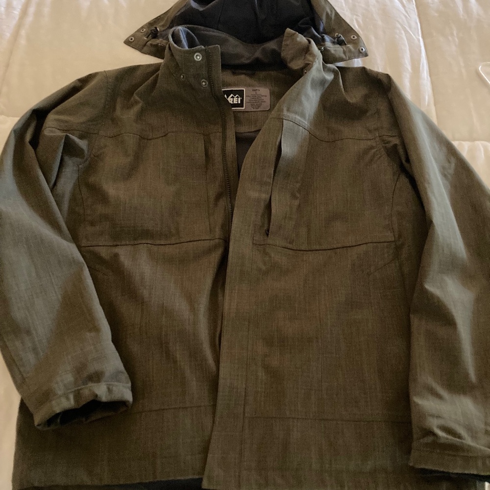 REI hooded rain jacket